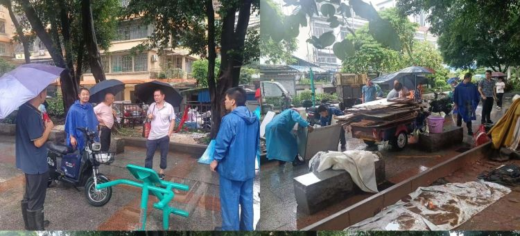 白云棠景清理沙涌公园杂物，开展垃圾分类宣传