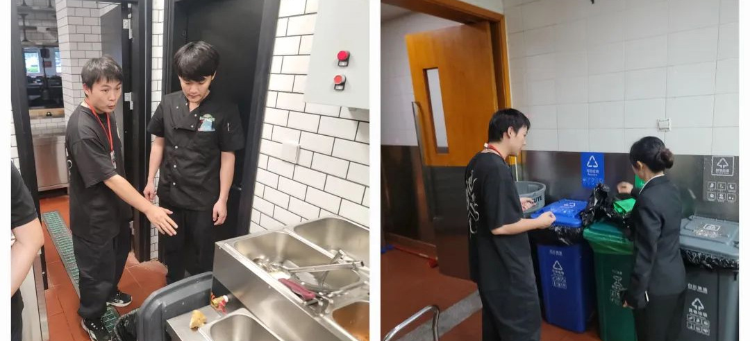 白云三元里复检餐饮单位垃圾分类，巩固提升分类成果！